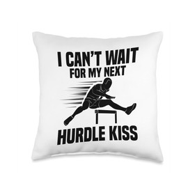 Track & Field Hurdles Spikes Men Hurdles Shoes Hurdler Throw Pillow