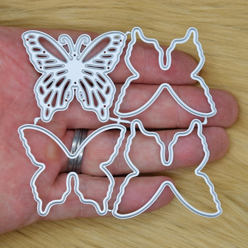 4 Piece Layered 3D Effect Butterfly Metal Cutting Dies Kit,