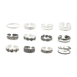 COLLBATH 12pcs Toe Toe Ring Cute Tail Ring Foot Jewelry Rings Open Toe Women Toe Rings Opening Rings Unisex Foot Rings Vintage Men and Women