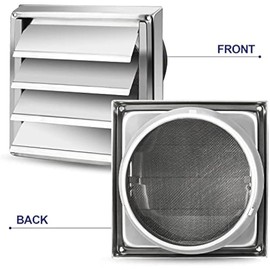 Exterior Wall Vent Hood Stainless Steel Air Vent Grille Cover Wall Duct Ventilation Grill Outlet Airflow Vent Hood -A