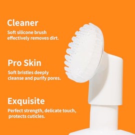 Jabón facial de cúrcuma con cepillo, suave espuma facial de limpieza profunda, nutritiva e hidratante, adecuado para todo tipo de piel, 5.28 onzas líq