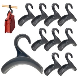 SEEBRIDER Purse Hanger Closet, Purse Holder for Closet Grey Backpack Hanger Hook for Organizer Storage Purses Tote Bag Backpacks Handbags(10 Pack)
