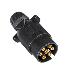 DARKGUARD 7-Pin Plug Trailer, 1 Piece 7-Pin Plug 12 V Tractor, ISO1724, Waterproof, Trailer Adapter 7 Pin, Trailer Accessories Plug 7-Pin for Motorhomes, Cars, Trucks, Agricultural (DG7PS-1)