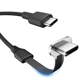 Cable de carga USB C, cable de carga tipo C de 60 W y 10 pies, puerto C plano de 90 grados, transferencia de datos de alta velocidad compatible con Sa