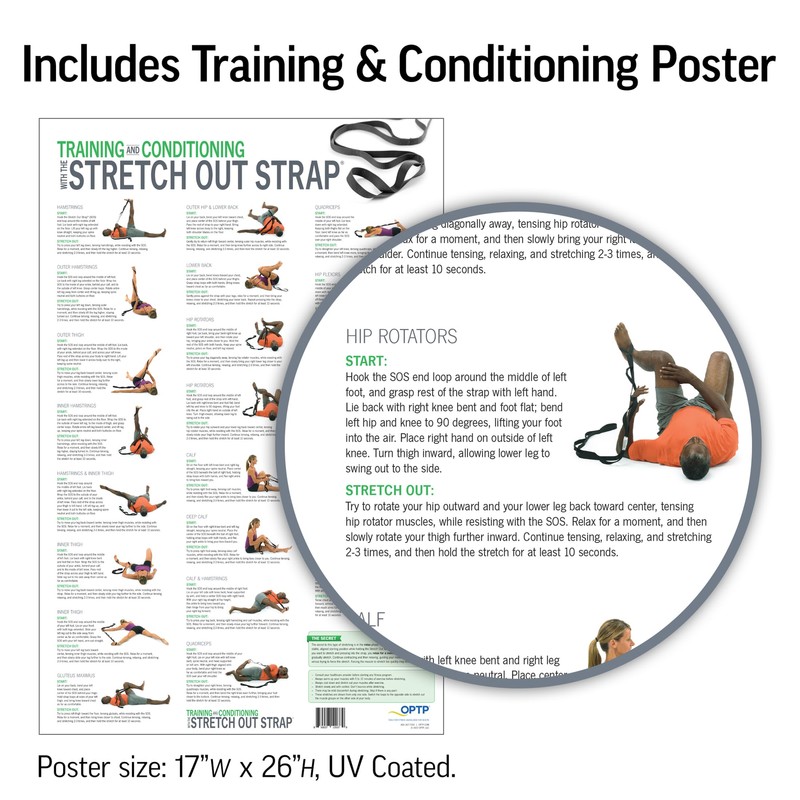 OPTP The Original Stretch Out Strap with Exercise Poster, USA