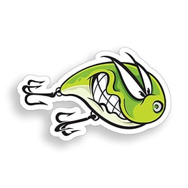 Angry Fishing Lure Sticker Funny Fish Decal Laptop Boat Car Window Bumper Graphic