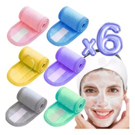 Pack 6 Diademas Velcro Hipoalergénicas Sin Parabenos Para Maquillaje