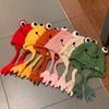 Women Cute Frog Hat Crochet Knitted Hat Big Eye Frog