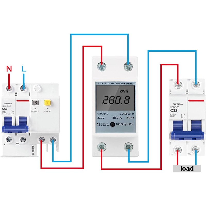 Hsthe Sea Electric Meter Single Phase Energy Meter 220V 5(80)