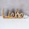Lettering "Liebe" L26 cm Mango Natural Silver Wooden Letters Table