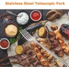 Nanddi Extendable Fork, Durable Stainless Steel Telescopic Fork Retractable Dinner