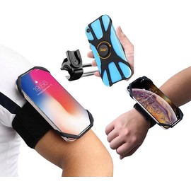 PEARL Sports Fahrrad Handy Halterung: 3in1-Handyhalterung für Handgelenk, Oberarm und Fahrrad (Handyhalter für Navigation, Handyhalterung Fahrradlenker)