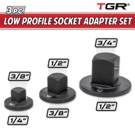 TGR Low Profile Impact Socket Adapter - Drive Reducing (3PC. Set (3/4" to 1/2"), (1/2" to 3/8"), (3/8" to 1/4"))