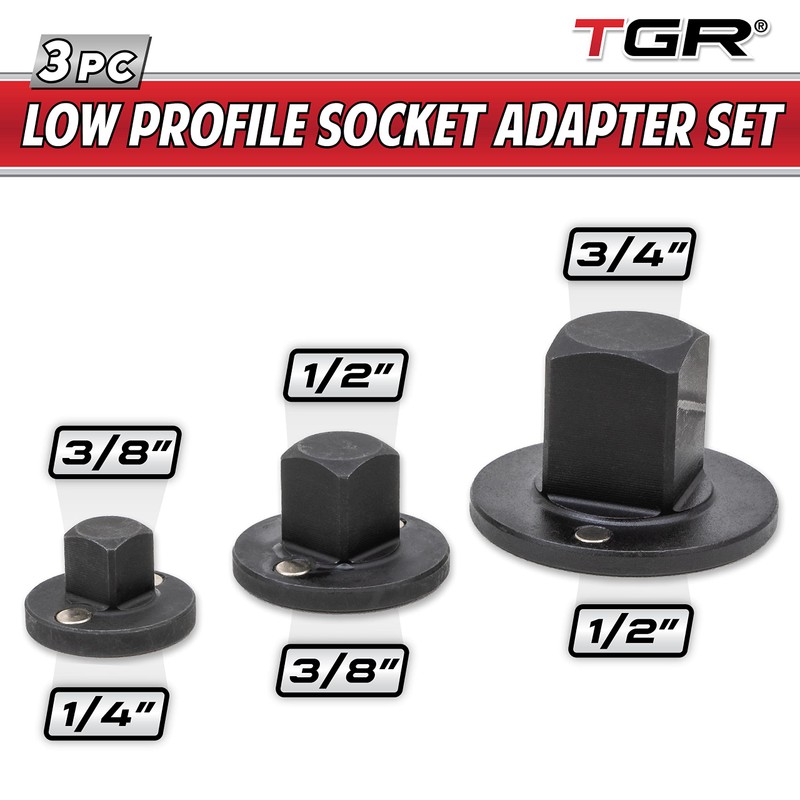 TGR Low Profile Impact Socket Adapter - Drive Reducing (3PC.