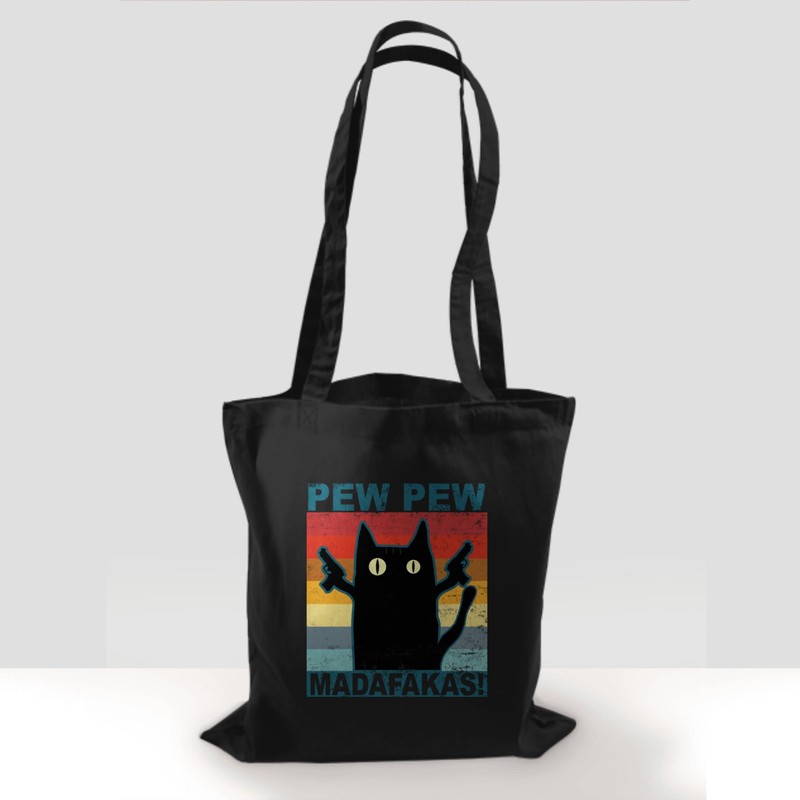 Shirtracer - Cotton Bag - Sayings Statement - Pew Pew