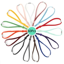 Hollosport Stretchy Whelping Collars for Small to Medium Puppies and All Breed Kittens, 15 Colors 60Pcs Assorted Adjustable Identification Loops for Newborn Litters, Colored ID Bands (4 & 6 Inch)