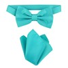 Vesuvio Napoli BowTie Solid Teal Color Mens Bow Tie &