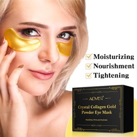 24K Gold Eye Pads, 10 Pairs, Eye Pads Against Dark Circles, Rich Hyaluronic Acid, Collagen and B5, Moisturising, Anti-Ageing Eye Pads, Reduce Wrinkles and Swelling, Dark Circles