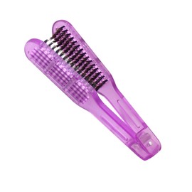 Gatuida Women Hair Care Comb High Temperature Resistant Hair Straightening Tool with Boar Bristle Ergonomic Grip Durable Handle Purple Styling Brush