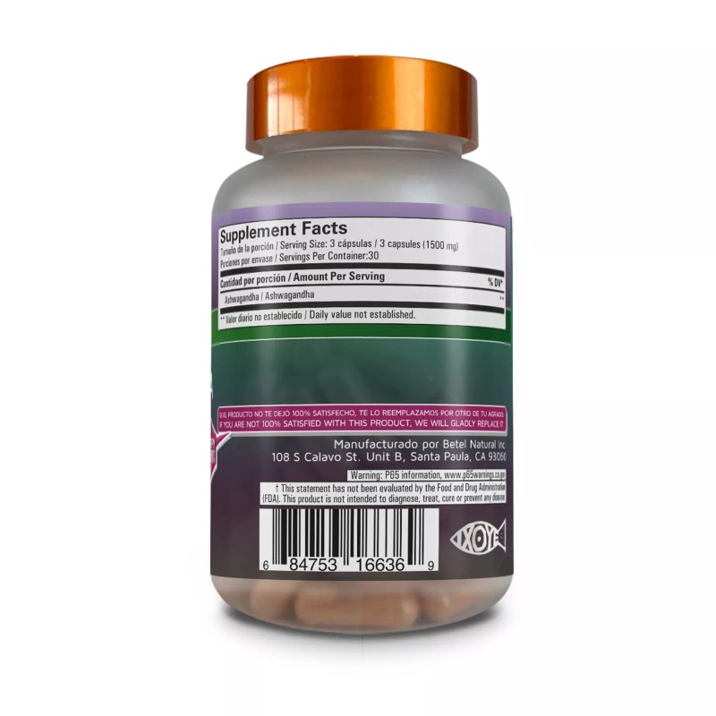 Betel Natural Premium Ashwagandha Capsules by Betel Natural - Relax