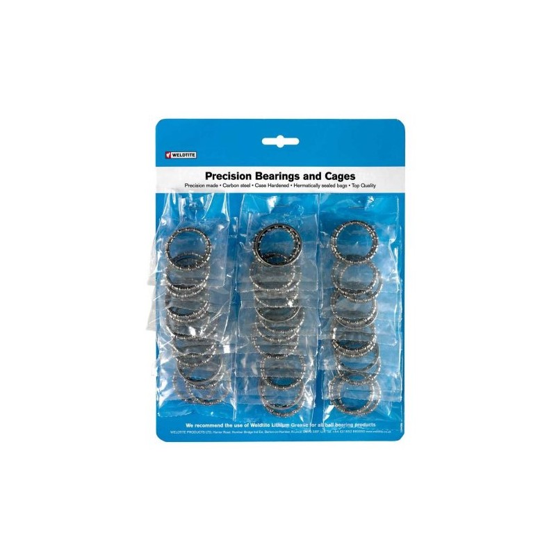 Weldtite Bottom Bracket ATB/BMX Ball Cage Bearings - Silver, 5/16