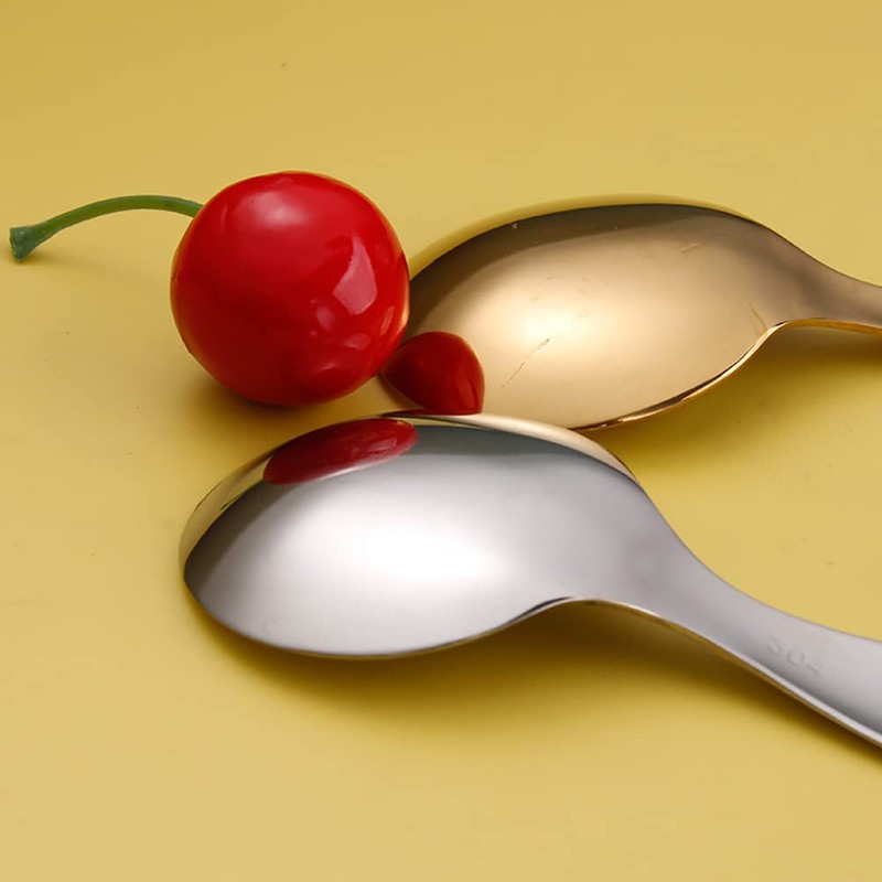 JIHUOO 6 Pieces Small Stainless Steel Salt Spoons Tea Spoons