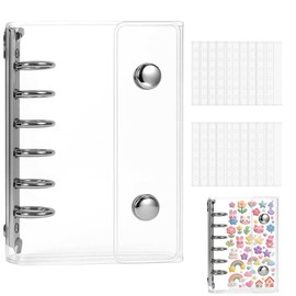 Bookwarm A7 Size, Clear Type, Transparent Sealing Notebook, Binder with 20 Refills, Perfect for Storing Notebooks, Plavans and Cards, Perfect for Selling and Collage Notebooks, for Girls, Organizing