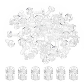 PATIKIL M3x6mm Clear Acrylic Screw and Hex Nut Kit 30 Sets PC Plastic Round Head Bolts for Machine Accessories, Transparent