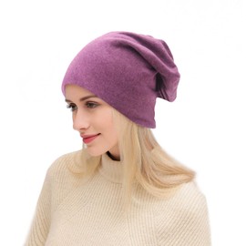 UTTPLL Unisex Baggy Cotton Beanies Lightweight Hip-Hop Soft Slouchy Stretch Beanie Hat Chemo Caps for Men Women Fuchsia One Size