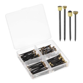 uxcell 120Pcs Picture Hanging Nails, 4 Sizes Iron Decorative Hangers Reusable Hardware Tool for Hanging Pictures Mirrors Baskets, Gold & Black