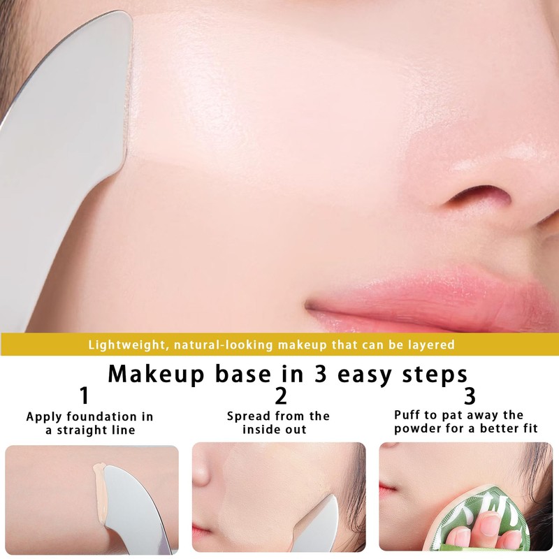 ROOFEI 3 x Gua Sha Stone - Stainless Steel Gua
