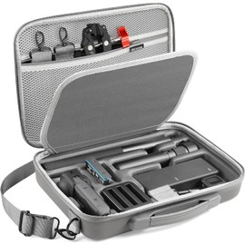 Carrying Case for Insta360 X5 – Dual-Layer Protective Travel Bag with Storage for Battery, Fast Charger Hub, Bullet Time Handle & 114cm Selfie Stick