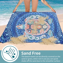 Madrigal 2 Pack Microfiber Beach Towel,71"x35" Oversized Lightweight Sand Towels Quick Dry Absorbent Large Towels for Swimming Pool Yoga Gym Travel Vacation Beach Accessories Essentials for Adults