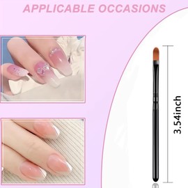 WOKOTO 20 PCS UV Gel Nail Art Brushes Set Black Acrylic Nail Brushes For Women's Acrylic Nails Round Tip Short Shaft Nail Brushes For Nail Art Design Painting Brush Cleaning Pens Glittering Applicator