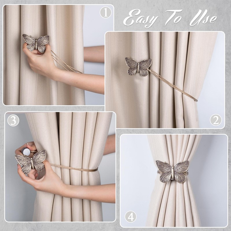Dalababa Magnetic Curtain Tiebacks, 1 Pair Resin Drapery Holdbacks, Retro
