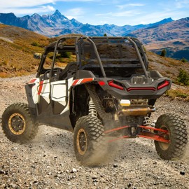 Sresk Mesh Rear Panel Net Fit for Polaris RZR XP 4 1000 Turbo 2014 2015 2016 2017 2018 2019 2020 Soft Rear Window Net Sun Shade Accessories (Black)