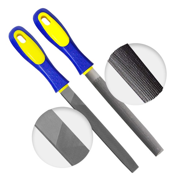 KALIM 2-Piece 6 Inch Heavy Duty File Set - Flat/Half