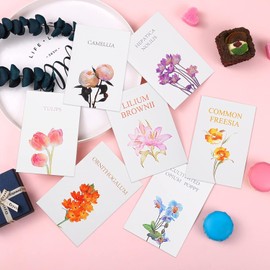 YJSPARKK Blank Cards,48 Pack Floral Greeting Cards with Envelopes,Watercolor Elegant Note Greet Card,2.8 x 4.13.Perfect Set For All Occasions,16 Assorted Flower Designs,Each 3 PCS