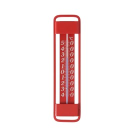 Lantelme Metal Outdoor Thermometer, Colour Red, Temperature Display, Analogue, -45°C to 50°C, 19.5 cm x 5 cm, Thermometer for Indoor, Outdoor, Garden, Garden Thermometer, Metal Thermometer, Solid (Red
