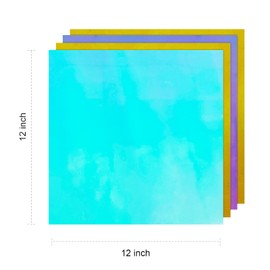 Efuncro Holographic Heat Transfer Vinyl- 12" x 12'' 4 Sheets Holographic HTV for Shirts, Pillow, Holographic Iron on Vinyl for Heat Press Machine, Matellic Sheen, Easy to Cut & Weed