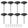 HARFINGTON 8pcs Tee Wing Knobs M6 x 55mm Metric Thread