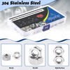 Glarks 370Pcs 304 Stainless Steel Hex Nuts Assortment Kit, 9
