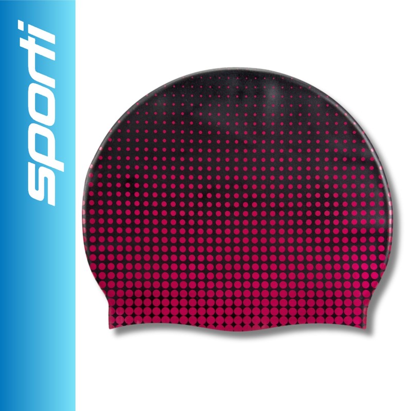 Sporti Molecule Silicone Swim Cap - Pink/Black