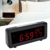 LED Clock Natural Sound Time Date Temperature Display Glowing Digital