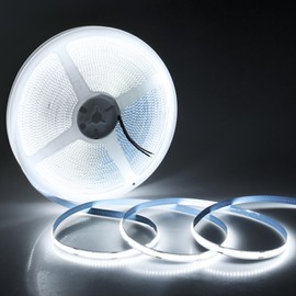 ALITOVE tira de luces LED COB 24V 6000K luz blanca del día súper brillante 15M/50 pies 4800 LEDs tira de luces 320 LEDs/M CRI90 cinta LED de brillo uniforme flexible para iluminación y decoración del