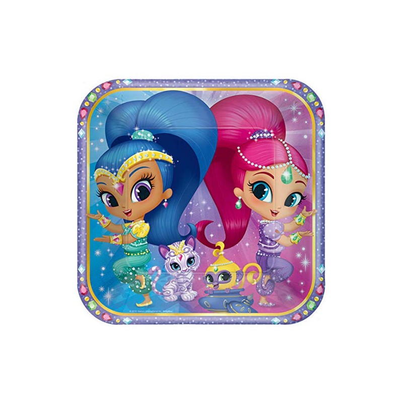 Shimmer & Shine Square Paper Plates - 9" | Multicolor