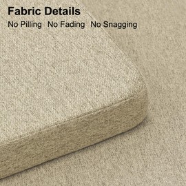 Shinnwa Chair Cushions with Ties for Dining Chairs [17 x 16.5 Inches] Non Slip Kitchen Dining Chair Pad and Seat Cushion with Machine Washable Cover Set of 4 - Natural Linen