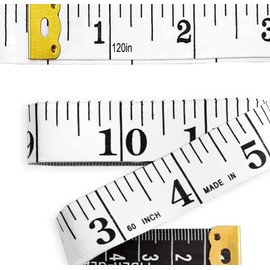 Cinta metrica corporal lateral, regla de medicion de doble escala para coser telas de sastre (3m, amarillo, 1)