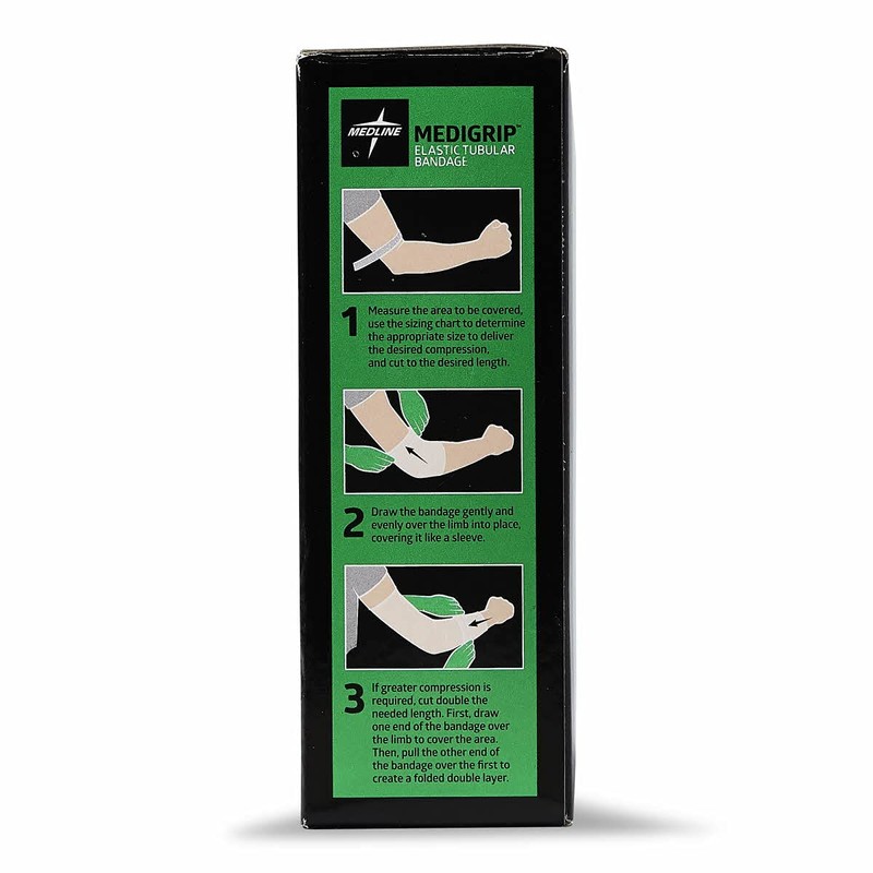 Medline Medigrip Elastic Latex Tubular Bandages, Size A, 1.75" W