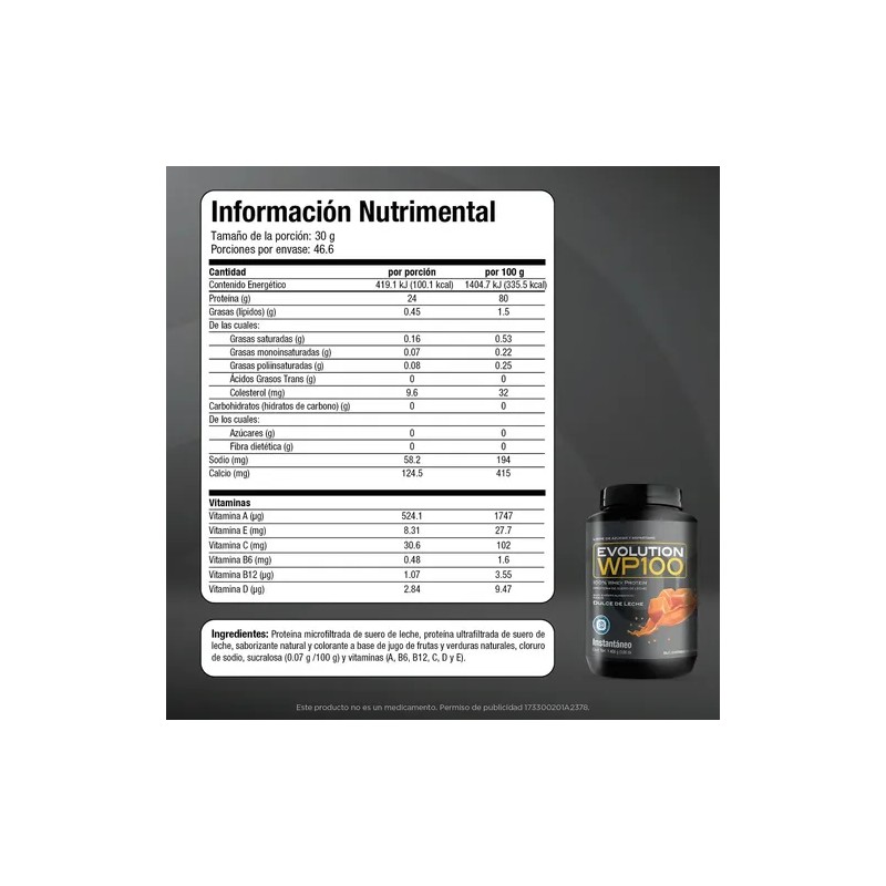 Evolution Wp100 Bote De Dulce De Leche De 1400 G